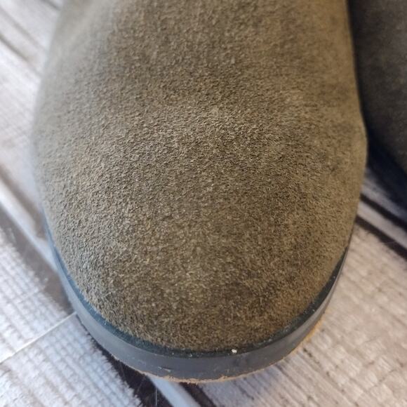 Coach | Dark Olive Green Suede "Patricia" Ankle Boots 10B - Picture 7 of 14